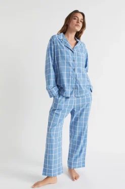 Seed Heritage Sleepwear-Seersucker Grid Sleep Shirt
