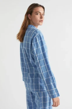 Seed Heritage Sleepwear-Seersucker Grid Sleep Shirt