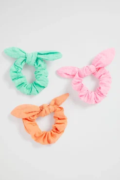 Girl Seed Heritage Hair Accessories-Seersucker Scrunchie Trio
