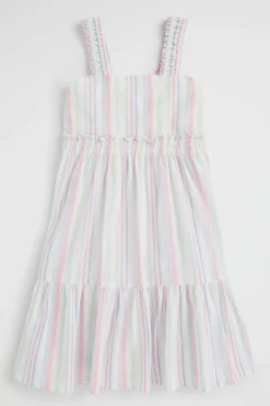 Girl Seed Heritage Dresses-Seersucker Smocked Dress