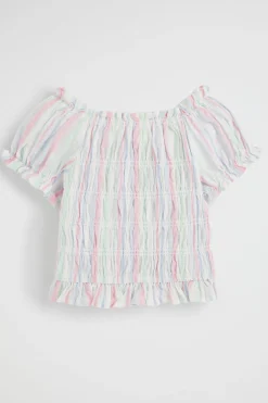 Girl Seed Heritage T-Shirts & Tops-Seersucker Top