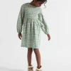 Girl Seed Heritage Dresses-Shirred Gingham Dress