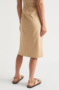 Woman Seed Heritage Skirts-Split Front Midi Skirt