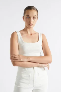 Woman Seed Heritage T-Shirts & Tops-Square Neck Rib Tank