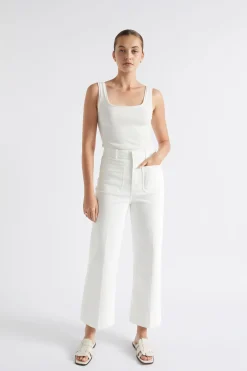Woman Seed Heritage T-Shirts & Tops-Square Neck Rib Tank