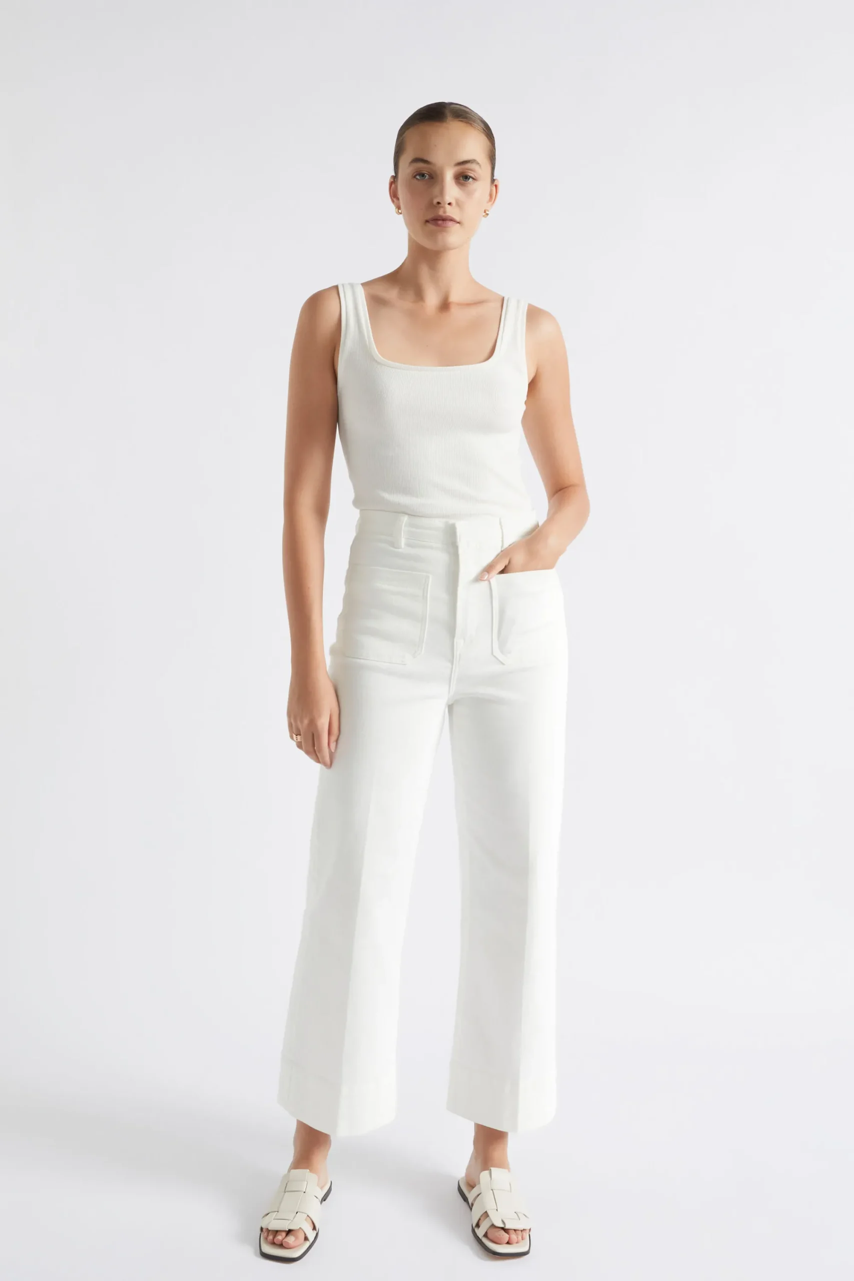 Woman Seed Heritage T-Shirts & Tops-Square Neck Rib Tank