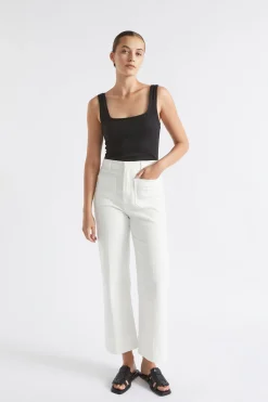 Woman Seed Heritage T-Shirts & Tops-Square Neck Rib Tank