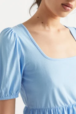 Woman Seed Heritage T-Shirts & Tops-Square Neck Ruched Tee