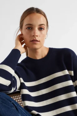 Woman Seed Heritage Knitwear & Sweaters-Stripe Double Knit Sweater