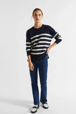 Woman Seed Heritage Knitwear & Sweaters-Stripe Double Knit Sweater