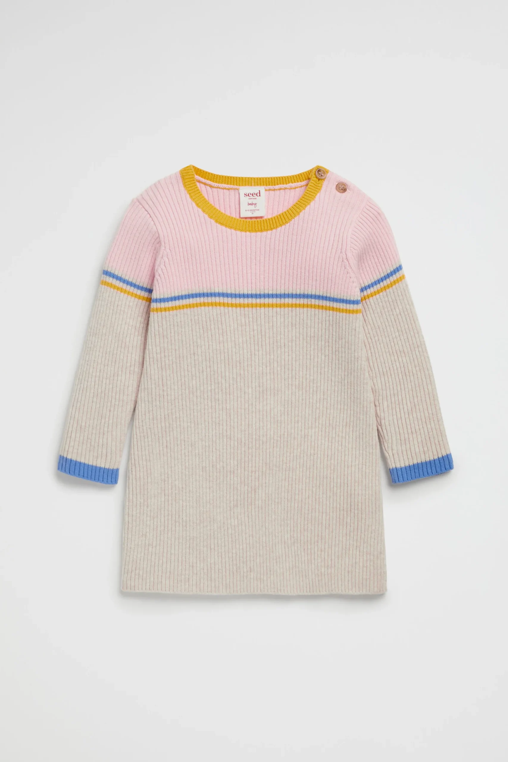 Baby Girl Seed Heritage Knitwear & Sweaters-Stripe Knit Dress