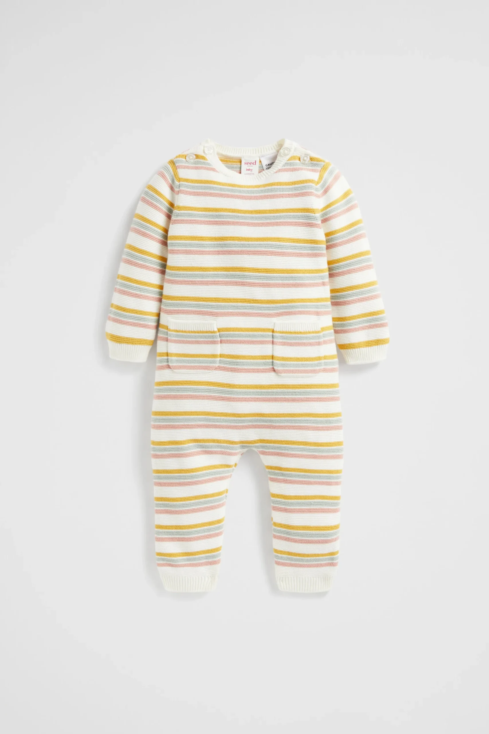 Newborn Seed Heritage Jumpsuits & Overalls-Stripe Knit Jumpsuit