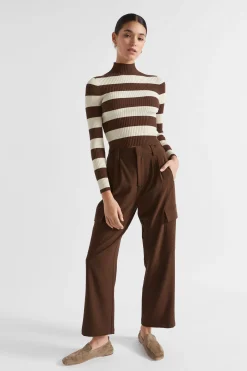Woman Seed Heritage Knitwear & Sweaters-Stripe Rib Mock Neck