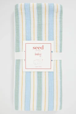 Newborn Seed Heritage Blankets-Stripe Wrap