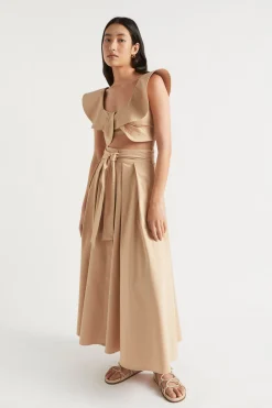 Woman Seed Heritage Skirts-Tailored Maxi Tie Skirt