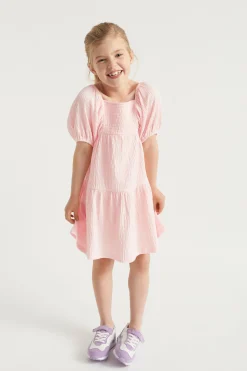 Girl Seed Heritage Dresses-Textured Cotton Dress