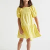 Girl Seed Heritage Dresses-Textured Cotton Dress