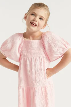 Girl Seed Heritage Dresses-Textured Cotton Dress