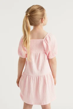 Girl Seed Heritage Dresses-Textured Cotton Dress
