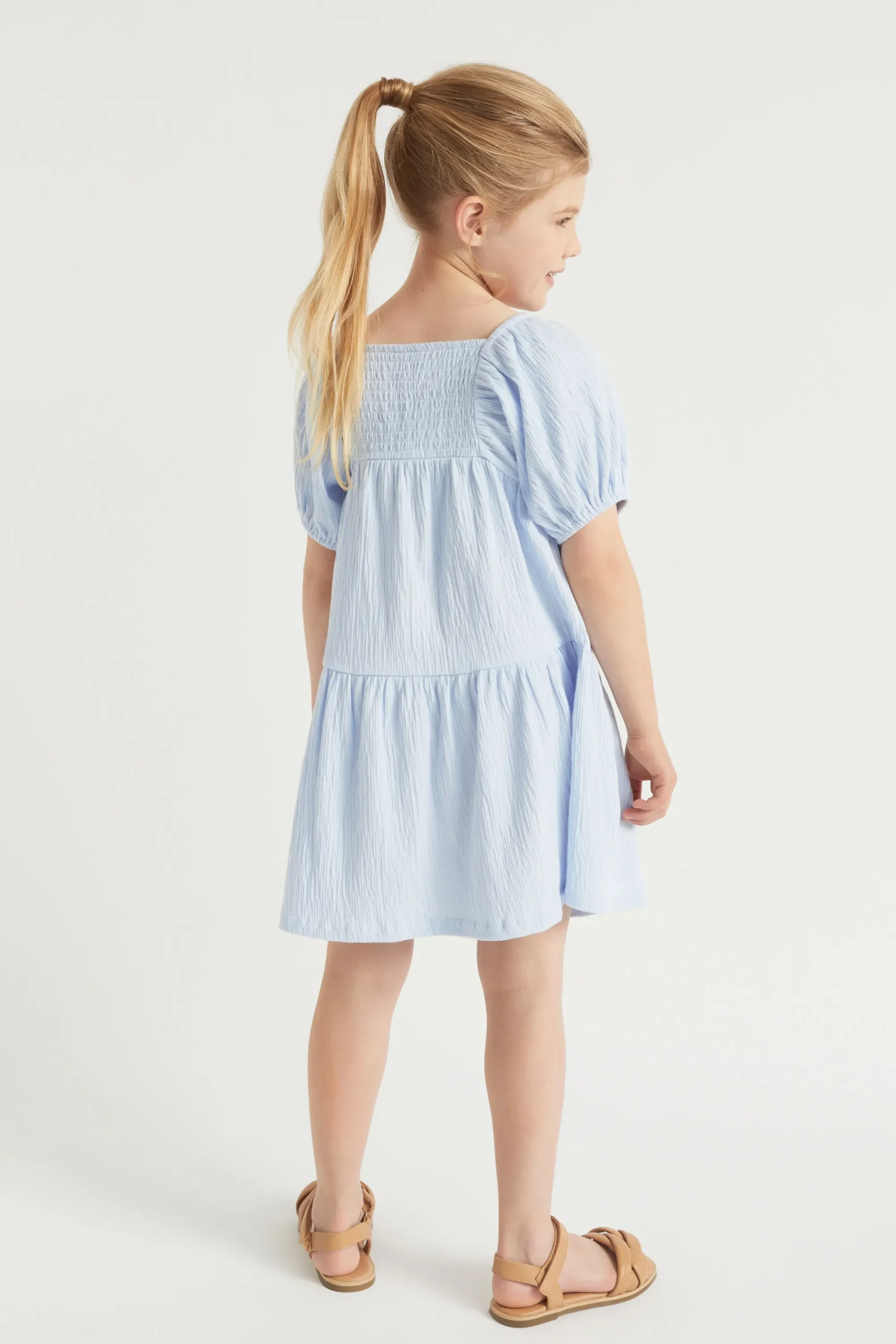 Girl Seed Heritage Dresses-Textured Cotton Dress