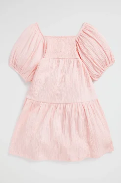 Girl Seed Heritage Dresses-Textured Cotton Dress