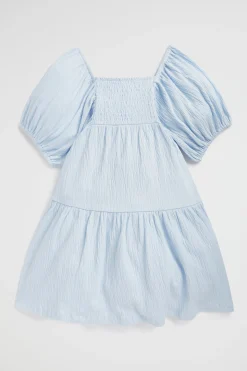 Girl Seed Heritage Dresses-Textured Cotton Dress