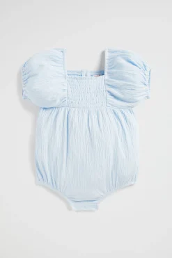 Baby Girl Seed Heritage Playsuits & Overalls-Textured Cotton Romper