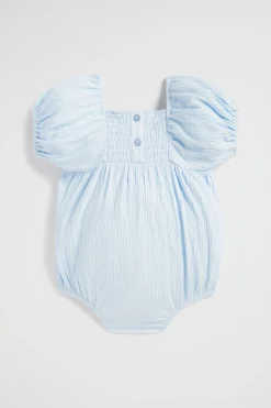 Baby Girl Seed Heritage Playsuits & Overalls-Textured Cotton Romper