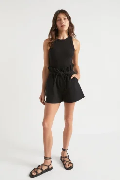 Woman Seed Heritage Shorts-Textured Paperbag Tie Short