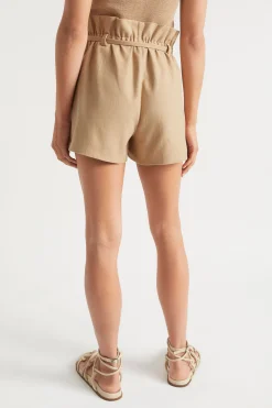 Woman Seed Heritage Shorts-Textured Paperbag Tie Short
