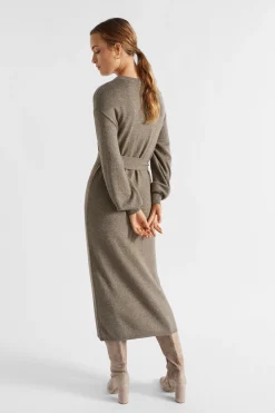 Woman Seed Heritage Knitwear & Sweaters-Tie Front Knit Midi Dress