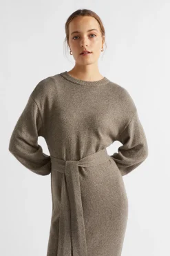 Woman Seed Heritage Knitwear & Sweaters-Tie Front Knit Midi Dress