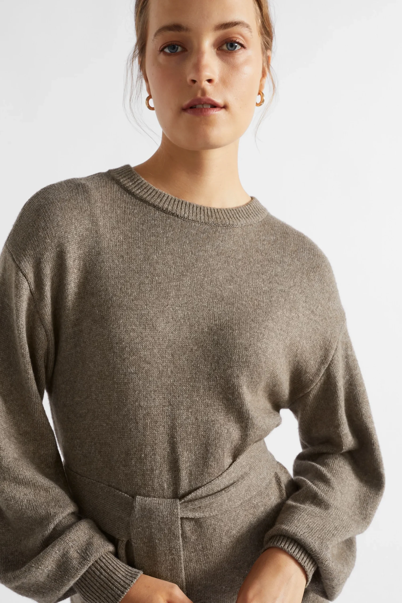 Woman Seed Heritage Knitwear & Sweaters-Tie Front Knit Midi Dress