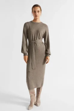 Woman Seed Heritage Knitwear & Sweaters-Tie Front Knit Midi Dress