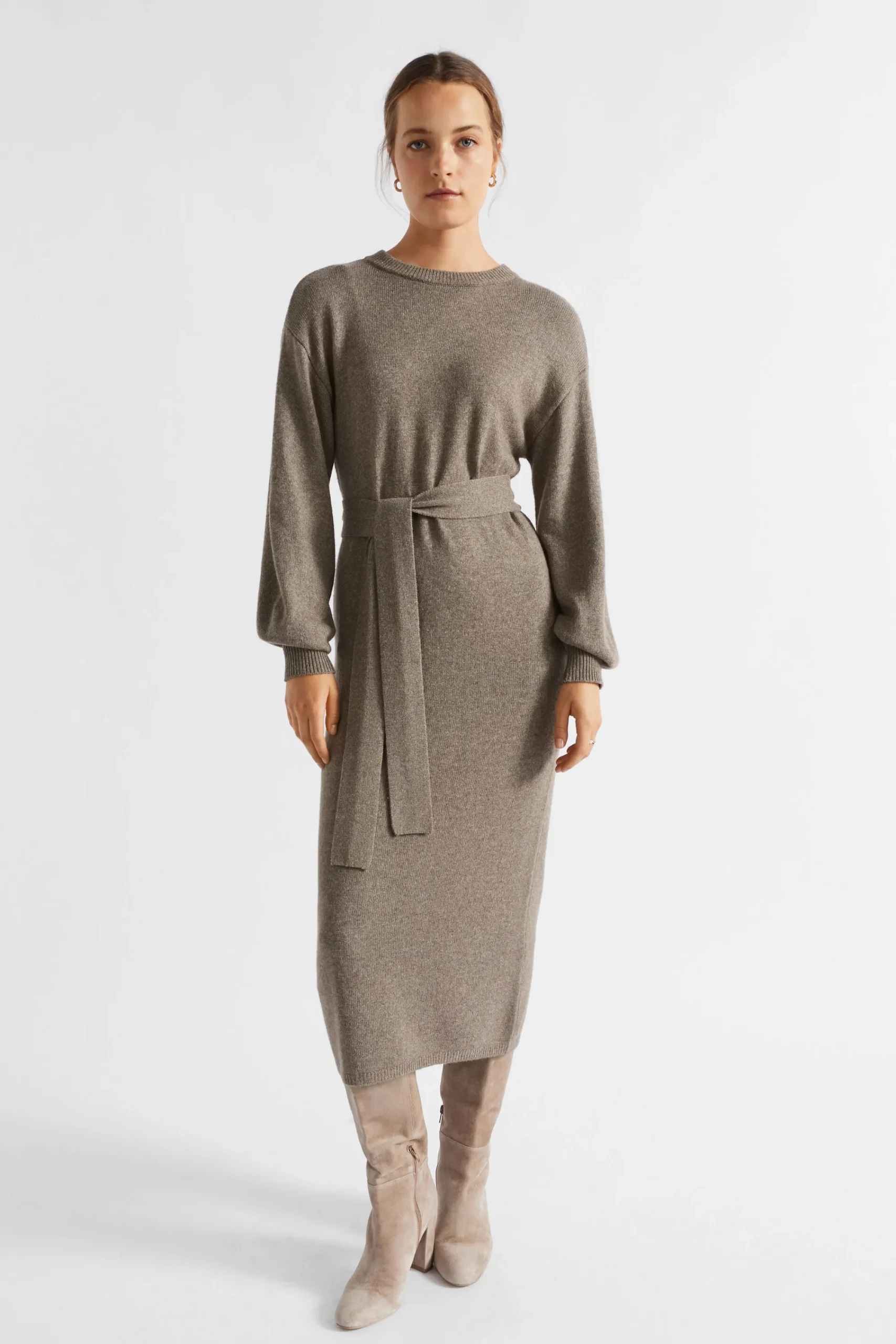Woman Seed Heritage Knitwear & Sweaters-Tie Front Knit Midi Dress