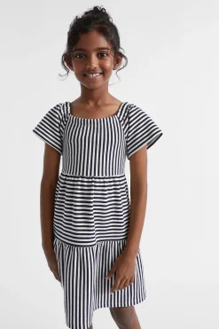 Girl Seed Heritage Dresses-Tiered Stripe Dress