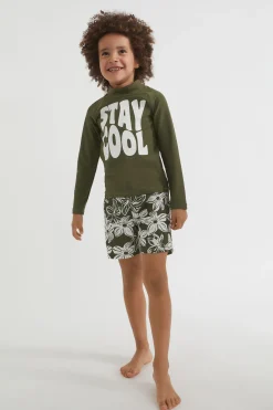 Boy Seed Heritage Swimwear-Tropical Flower Boardshort