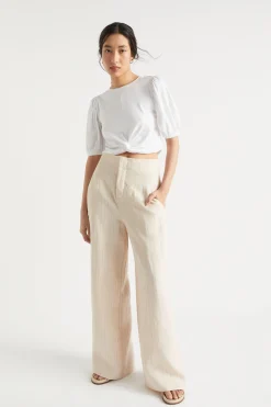 Woman Seed Heritage T-Shirts & Tops-Twist Front Blouson Sleeve Top