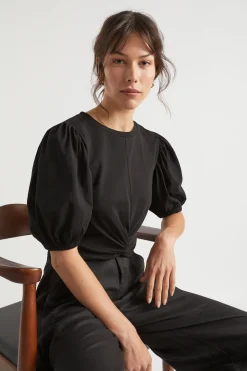 Woman Seed Heritage T-Shirts & Tops-Twist Front Blouson Sleeve Top