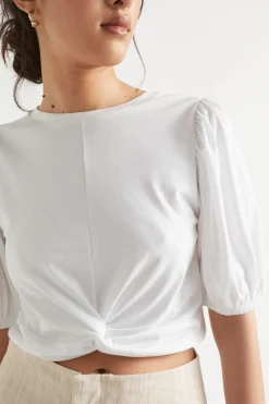 Woman Seed Heritage T-Shirts & Tops-Twist Front Blouson Sleeve Top