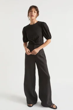 Woman Seed Heritage T-Shirts & Tops-Twist Front Blouson Sleeve Top