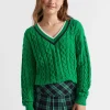 Teen Girl Seed Heritage Knitwear & Sweaters-V-Neck Cable Knit
