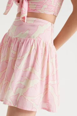 Woman Seed Heritage Skirts-Voile Floral Mini Skirt