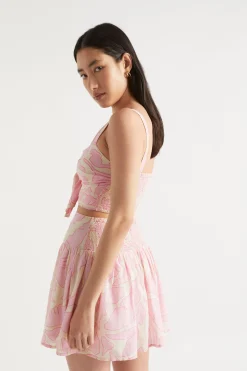 Woman Seed Heritage Skirts-Voile Floral Mini Skirt