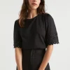 Woman Seed Heritage T-Shirts & Tops-Voile Sleeve Rik Rak Tee