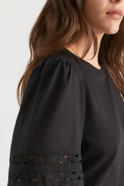 Woman Seed Heritage T-Shirts & Tops-Voile Sleeve Rik Rak Tee