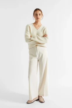 Woman Seed Heritage Pants-Wool Blend Belt Pant