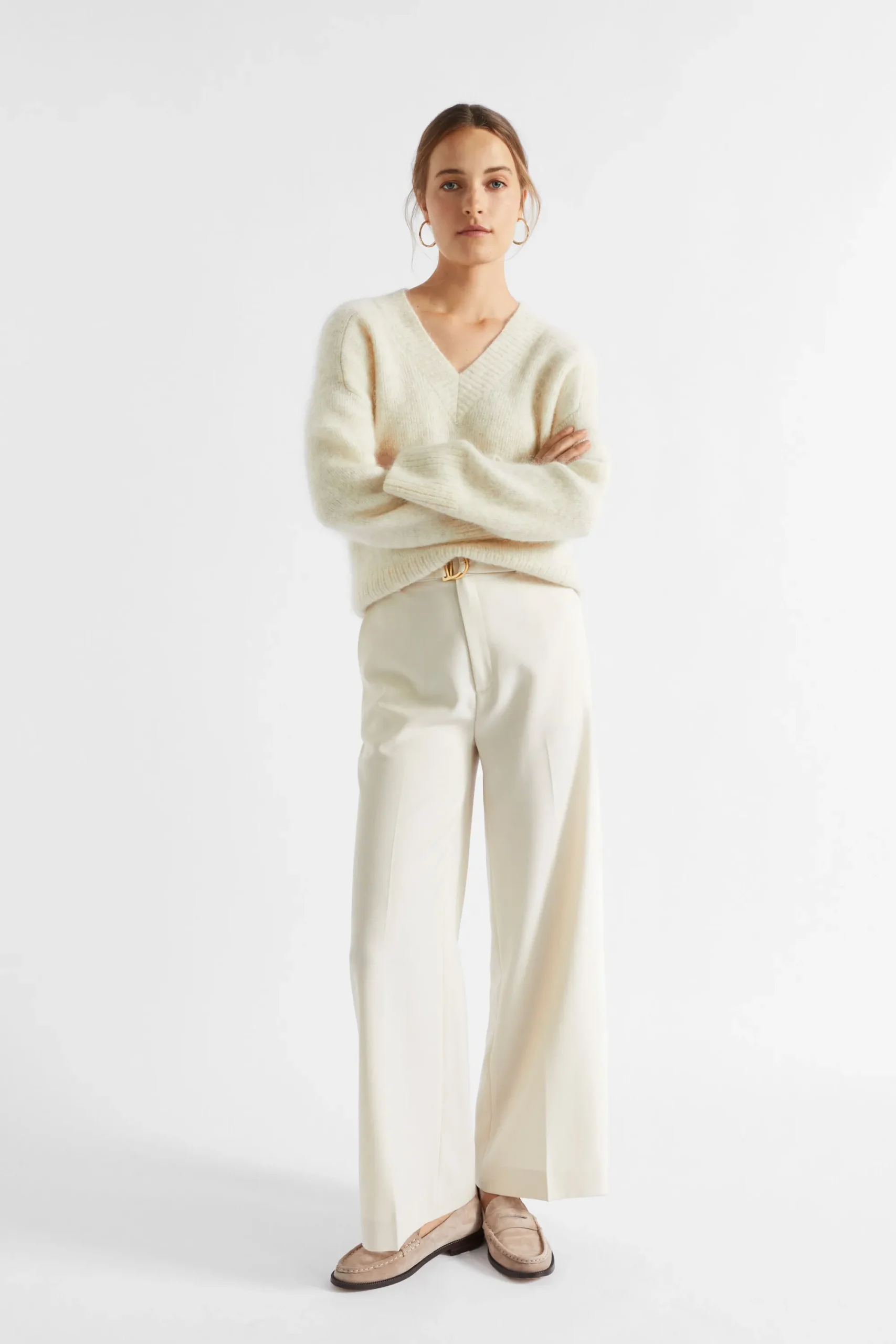 Woman Seed Heritage Pants-Wool Blend Belt Pant