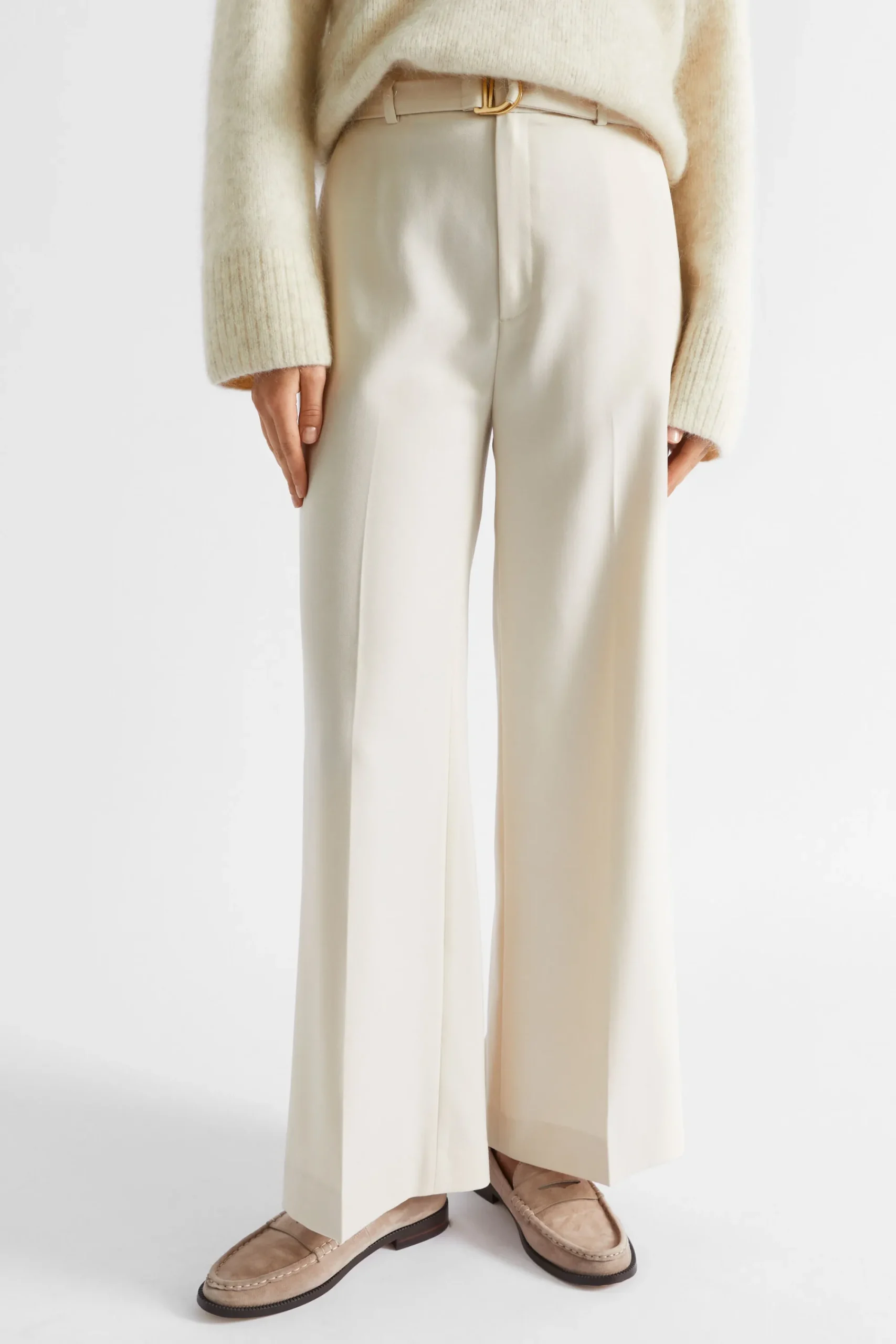 Woman Seed Heritage Pants-Wool Blend Belt Pant