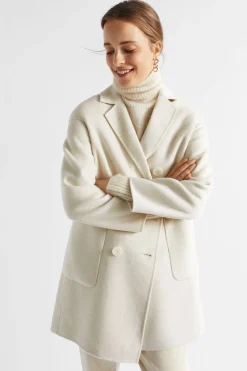 Woman Seed Heritage Jackets & Vests-Wool Blend Double Breasted Pea Coat